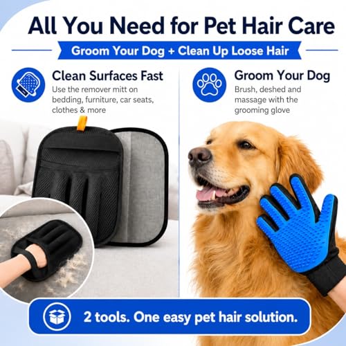 Image of NVNAN 3 PCS Pet Hair Removal Glove and Pet Hair Remover