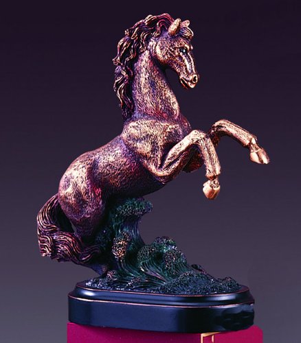 Marian Imports Bronze Finish 7" Textured Rearing Horse Sculpture
