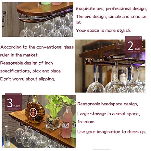 Support pour verres à vin suspendu réglable avec lumière néon design - 7