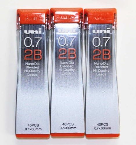 strength & Deep & smooth -Uni-ball Extra Fine Diamond Infused Pencil Leads, 0.7 Mm-2b-[nano Dia]40 Leads X 3 Pack/total 120 Leads