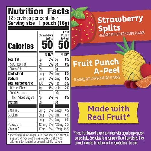 Annie's Organic Fruit Peel-A-Parts Fruit Flavored Snacks Variety Pack, 12ct | Fun Halloween Treats, Strawberry & Fruit Punch Flavors (6 of Each), Made with Real Fruit, Gluten-Free, Great for Lunchboxes - image 2