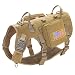 Forestpaw Dog Harness Medium Sized,Tactical Dog Harness with Handle,No Pull Military Style Service Dog Vest with Pockets Adjustable for Medium Large Dogs,Brown,Chest 22-35"