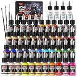 Smallbudi 44 Colors Model Paint Set (20ml/0.6oz), Modeling Acrylic Paint Set with 3 Brushes and 4 Thinner for Brush Use & Airbrushing, Miniature Paint Set for Models, Gaming Figures, 3D Prints, Crafts
