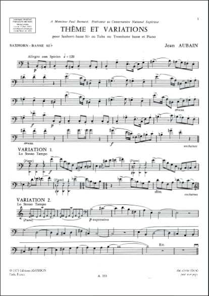 Thème et Variations Tuba - Édition imprimée haute lisibilité - 4