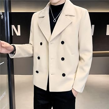 MQMYJSP Jacket Men Winter Short Casual Versatile Double-Breasted