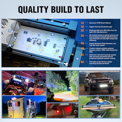 Image of Nilight LED Light Bar 32Inch 180W Spot Flood Combo Driving Upper Windshield Roof Lighting with 12V 16AWG Wiring Harness Kit for Truck Tractor Trailer Pickup SUV 4x4 Van Camper