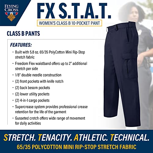 Flying Cross FX STAT Womens Law Enforcement Duty Pants, Police Uniform, Sheriff, Fire Department, EMS, Paramedic, Class B 10-Pocket, Unhemmed, LAPD Navy, 10 Reg