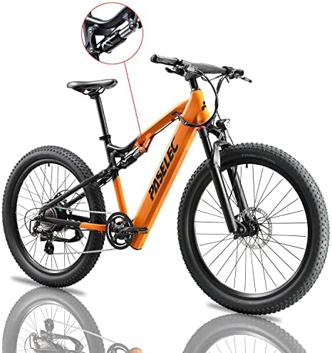 PASELEC Electric Bike with Peak 750W BaFang Brushless Motor, with Dual Full Suspension Electric bicycles for Adults,Commuting Ebike with removable 17.5Ah battery, 27.5''*3.0'' Fat Tire Electric Mountain Bikes Professional Shimano 8 Speed Gears PASELEC Electric Bike with Peak 750W BaFang Brushless Motor, with Dual Full Suspension Electric bicycles for Adults,Commuting Ebike with removable 17.5Ah battery, 27.5”*3.0” Fat Tire Electric Mountain Bikes Professional Shimano 8 Speed Gears
