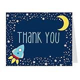 The Invite Lady Rocket Ship Thank You Cards Baby Shower Outer Space Sprinkle Thank You Notes Ship St