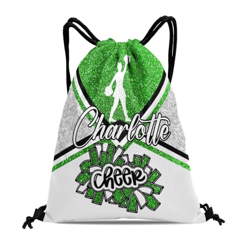 Cheerleaders Cheer Green Print Drawstring Bag Gym String Bag Sackpack Backpack for Women Men