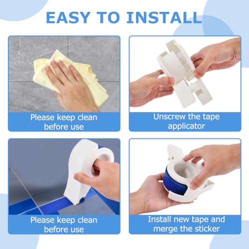 Image of Masking Paint Tape Dispenser, Portable Paint Tape Applicator for Trim, Easy to Grip Rounded Handles and Accurate Tape Application, Saves Time Compact Design for On The Go Usage(White)