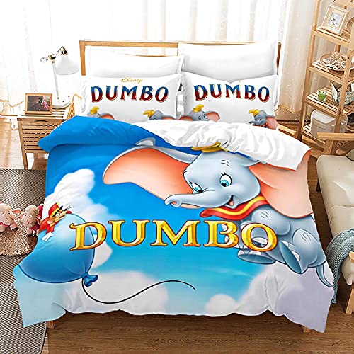 LKFFHAVD Disney Dumbo Juego de ropa de cama – Juego de ropa de cama Anime Dibujos Anime Dumbo...