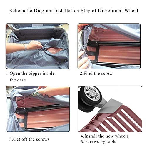 Luggage Suitcase Wheels, Swivel Wheel Replacement Luggage Travel Suitcase Wheels Plastic Bearings Repair Set for Luggage Kits Pack3