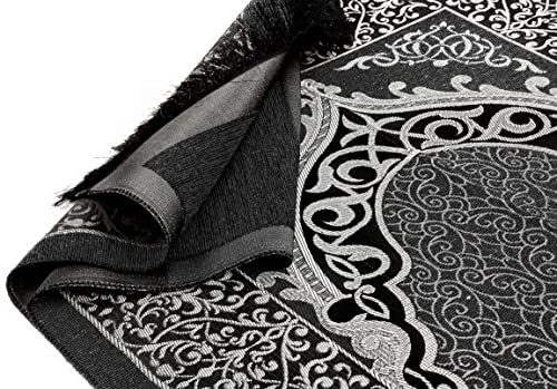 BAYKUL-Muslim-Prayer-Rug-Islamic-Turkish-Prayer-Rugs-Great-Ramadan-Gifts-Prayer-Mat-for-Women-and-MenIslam-CarpetPortable-Muslims-MatsPraying-Rugs-Islam-with-Beads-Gift-Prayer-Beads-99-Grey