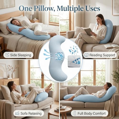 Almohada corporal refrescante de espuma viscoelástica ajustable para dormir de lado con soporte 4