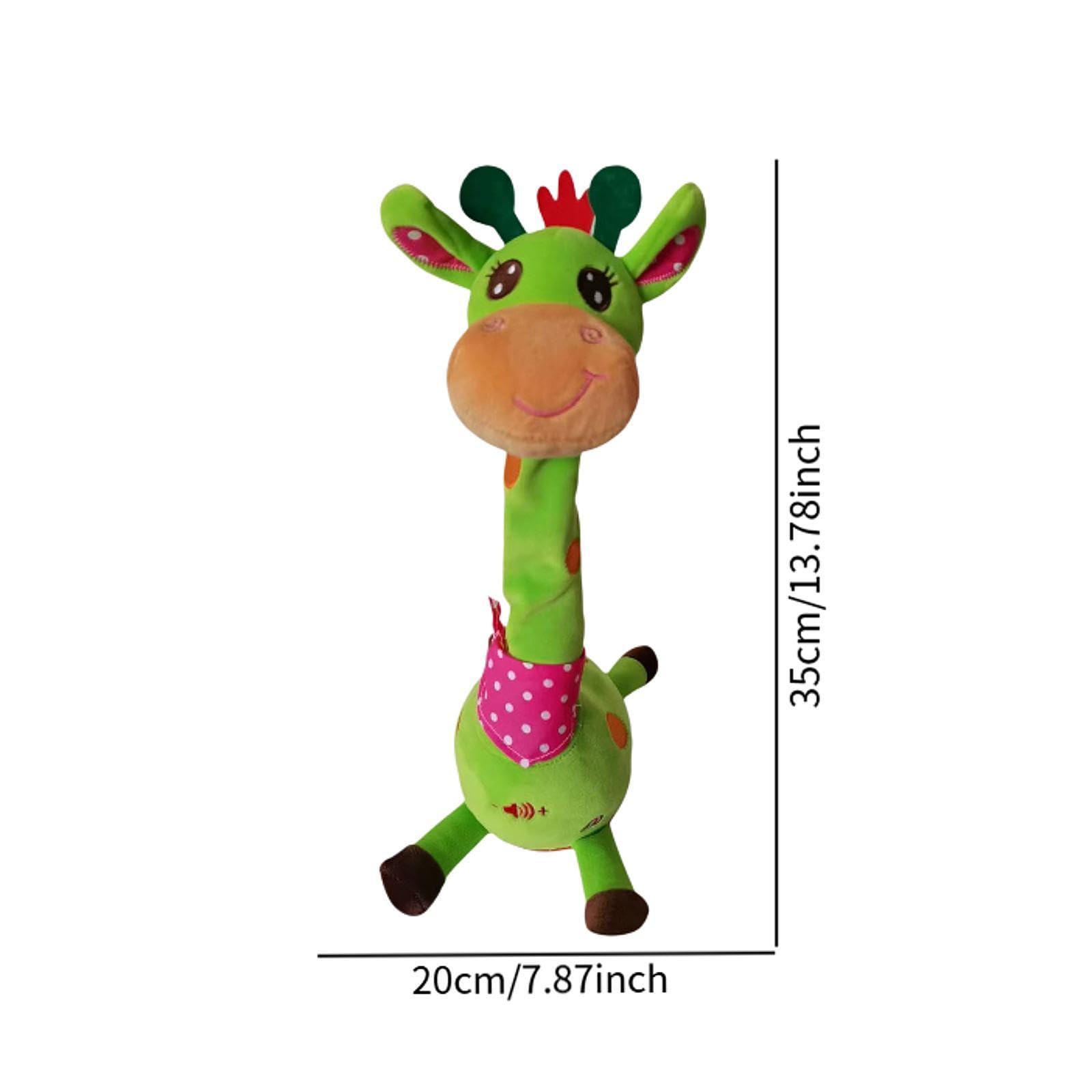 Peluche a Forma di Giraffa con Canzoni Interattive, Volume Regolabile E Registrazione Vocale - Adatto Ai Neonati - Regalo Educativo, Verde