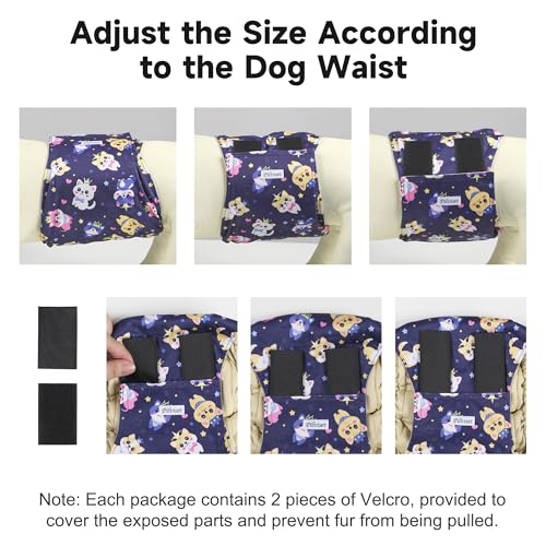 Image of 5 Pack Washable Diapers for Male Dogs, Belly Bands for Male Dogs, High Absorbing Male Dog Pee Wraps for Doggie in Incontinence or Excitable Urination and Training, L