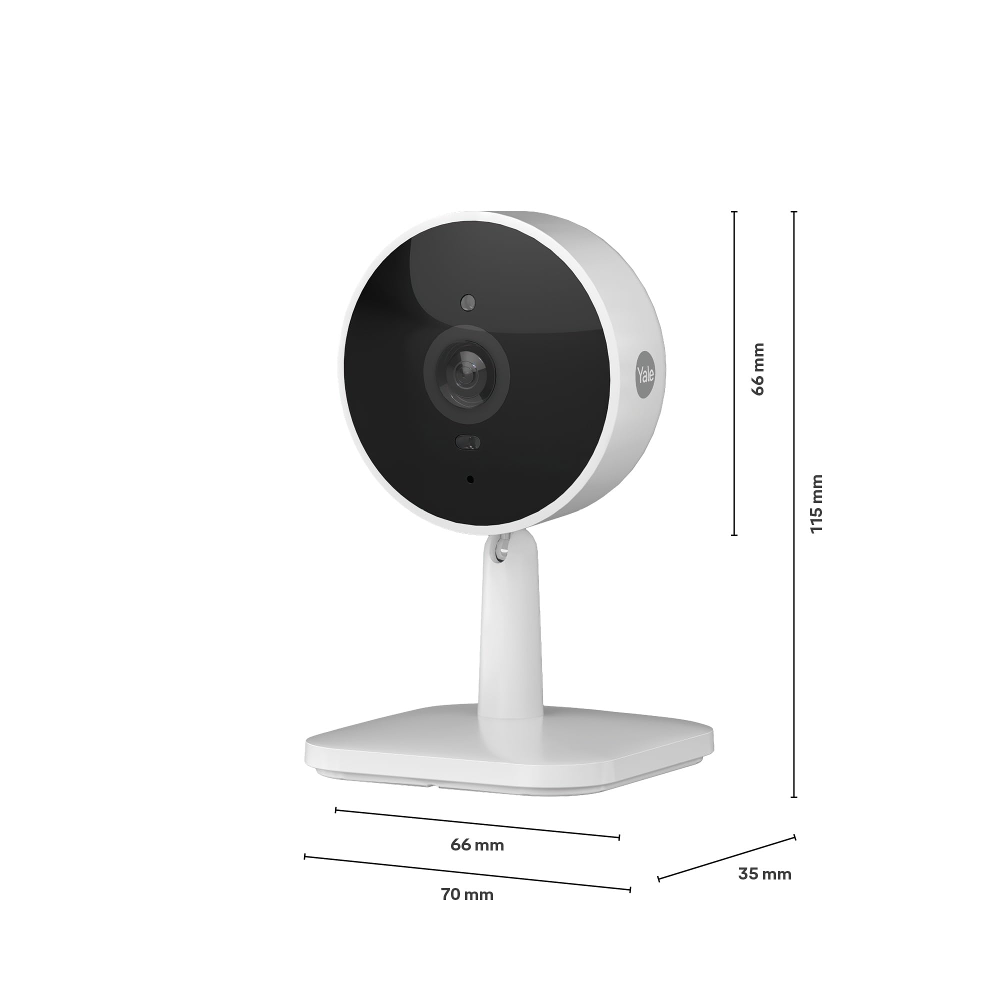 Yale - Caméra d'intérieur Intelligente - SV-IC-1A-W-UK - Full HD Live View & Audio bidirectionnel - Enregistrements de Mouvement - Zones et Planification Personnalisables - Vision Nocturne - Alertes