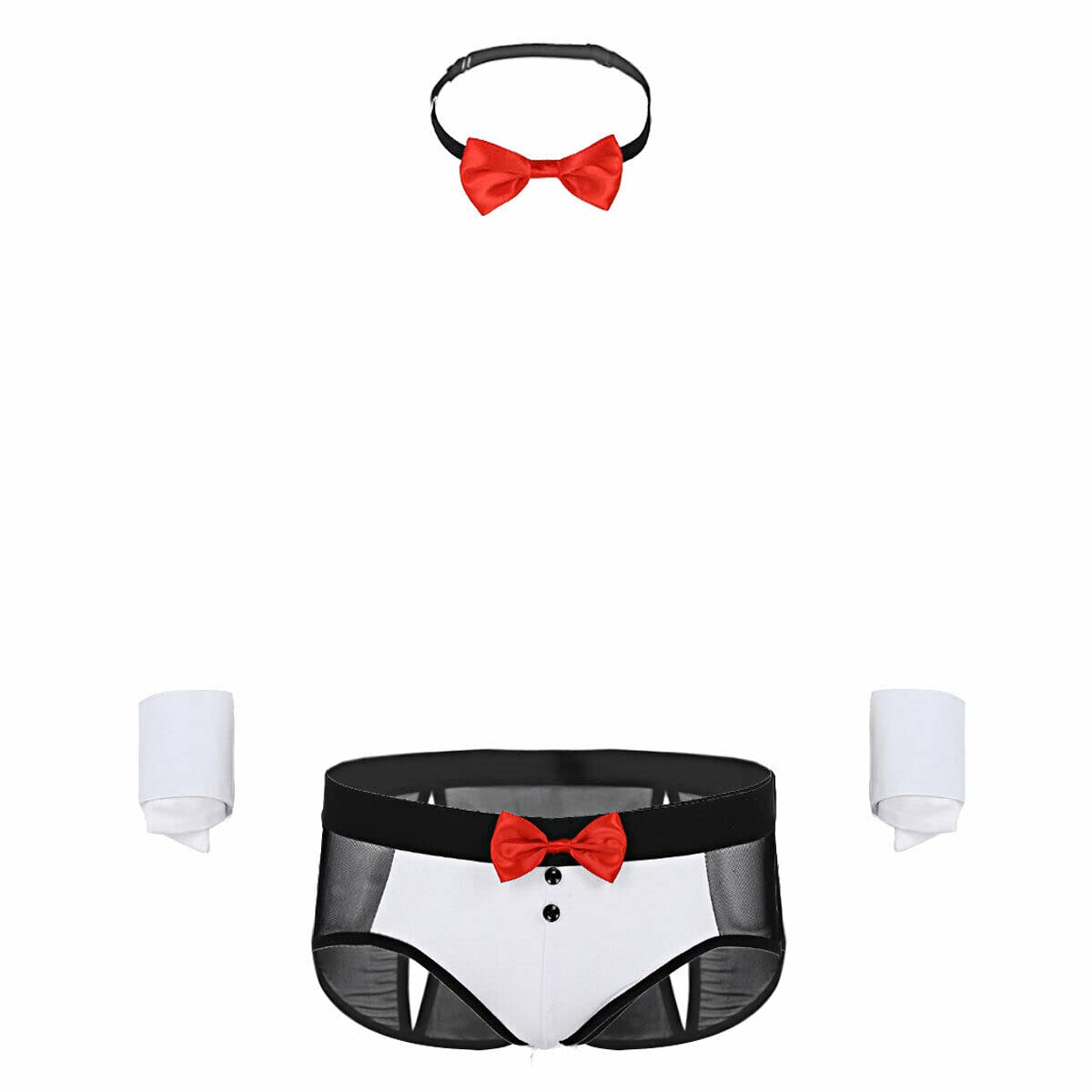 ribald the neech Men's Tuxedo-Style Costume Brief with Bow Tie, Low Rise-picture-18