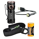 Fenix E18R 750 Lumen CREE LED USB rechargeable EDC/keychain Flashlight EdisonBright brand holster bundle