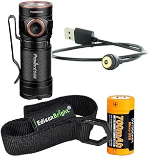 Fenix E18R 750 Lumen CREE LED USB rechargeable EDC/keychain Flashlight EdisonBright brand holster bundle