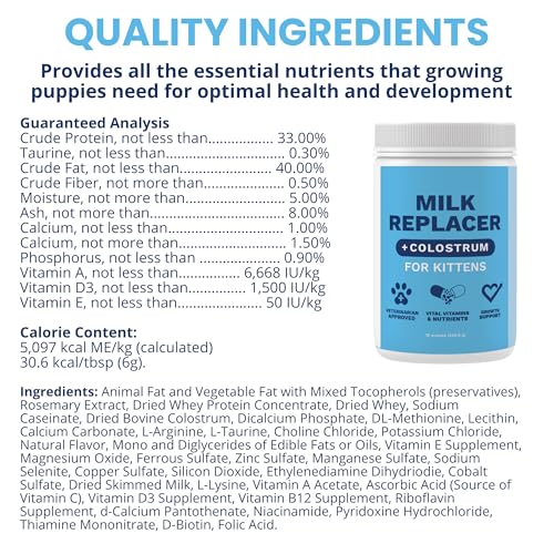 Under the Weather Kitten Milk Replacer Powder + Colostrum | Kitten Milk Replacement Formula | Nutrient-Rich Formula with Colostrum for Immune & Digestive Support – 12 oz