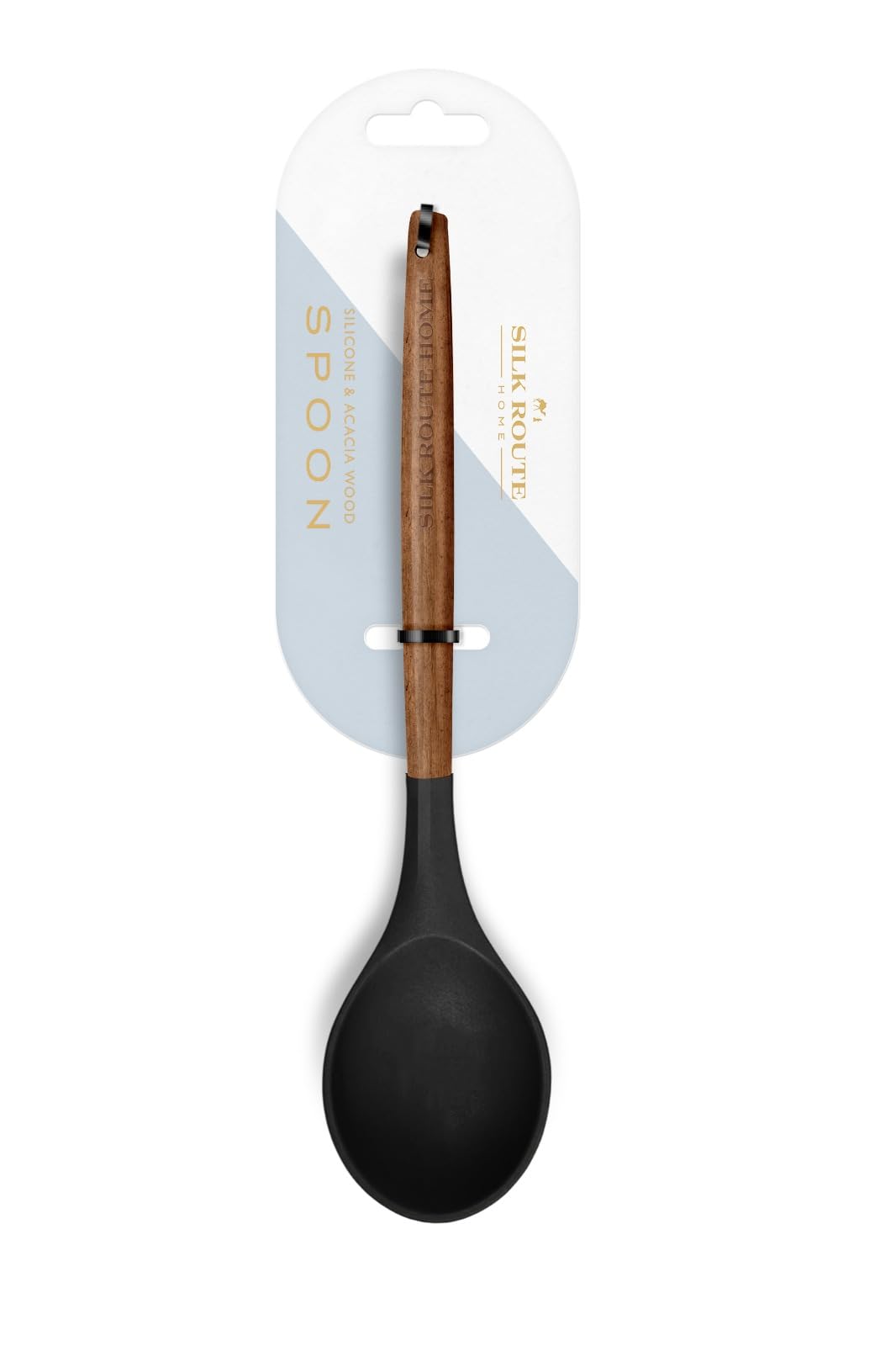 Silk Route Home Acacia Wood & Black Silicone Spoon Kitchen Utensil