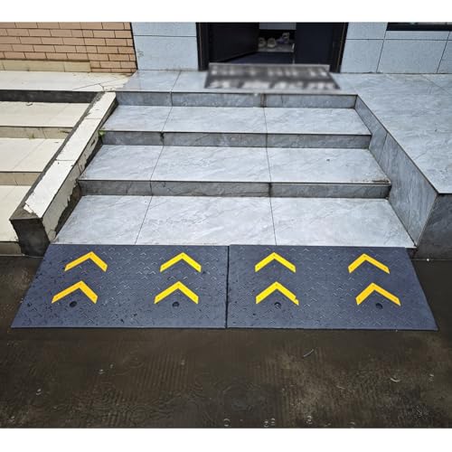Rampa pesada para bordillo de entrada, rampa de caucho para umbral, rampas inclinadas para automóviles en aceras, camiones, bicicletas, patinetes y sillas de ruedas (9 cm / 3,54 pulgadas) miniatura 7