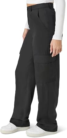 Forever 21 Women's High-Rise Wide-Leg Cargo Pants