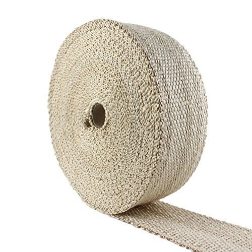 Image of Exhaust Pipe Wrap, Heat Shield Tape in: Fiberglass, Basalt (Titanium), Vermiculite or Foil Faced.