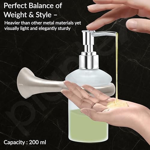 Image of Plantex Smero Pure Brass Handwash Holder for Wash Basin /Liquid Soap Dispenser /Shampoo Dispenser - Effect (Satin Matt)