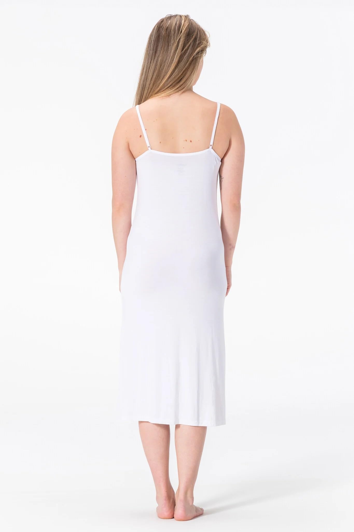 BestSale247 Sous-robe sexy pour femme avec dentelle – en tissu de bambou doux, avec bretelles réglables, sous-vêtement de nuit
