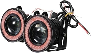 Mikinona Faróis De LED 2 Peças De Lâmpadas De Farol Pretas LED Angel Eyes Luzes De Halo Faróis De Carro Faróis De Nevoeiro LED Acessórios Para Automóveis