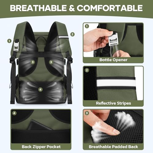 Image of RealCool 33 Can Insulated Soft Cooler Backpack, Leakproof Lunch Ice Bag | PEVA liner,16-Hour cold,Multi-Compartment, Breathable Shoulder and Back,Perfect for men,women,camping /beach /picnic /travel