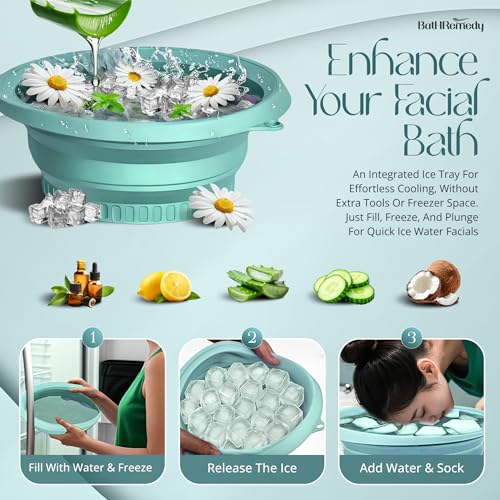 Image of Ice Face Bowl for Skin Care, Foldable Ice Water Bowl for Facial Dip, Reusable Cooling Bowl for Spa, Cold Therapy Bath Bowl for Beauty, Portable Ice Facial Bowl for Daily Skincare (Purple)