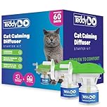 TeddyDo Cat Calming Diffuser Plug-In (UK Type G) Pheromone Diffuser for Cats | 2 Diffusers + 2x48ml Refills | 60-Day Double Pack | Helps Reduce Scratching, Spraying & Anxiety | Safe Stress Relief