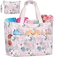 🏖️【50L XXL FAMILY BEACH BAG】Dimensions: 53 x 40 x 20 cm. This extra large beach bag is spacious and durable, easily carrying all outdoor essentials for a family of 4-5. The waterproof XXL beach tote bag can carry 4-6 beach towels, clothing, wallets, ...