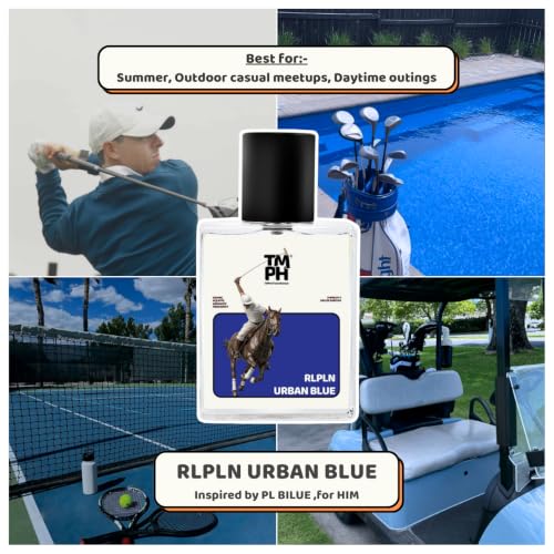 Image of TMPerfumehouse RLPLN urban blue EDP for Men | Leathery, Spicy & Long Lasting Perfume Spray | Ozonic, Aquatic & Aromatic Fragrance | Luxury Gift for Him | TMPH | 50ml