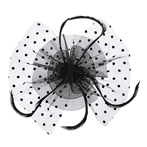 Clobeau Hair Fascinator Hats for Women Headband Tea Party Headwear Church Hat Headpiece (Black)