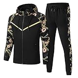 C-IN-C Herren Jogginganzug Sportanzug Modell TS-02 (Schwarz(N-23), XL)