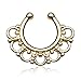 Gekko Body Jewellery Złoty IP niepiercing septum wieszak plemienny wentylator