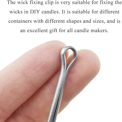 Miniatura 5 de HAHIYO 10 soportes de mecha de metal de 4.7 pulgadas, clip de fijación de mecha de vela, dispositivo de centrado de mecha de vela, fijador de mecha,