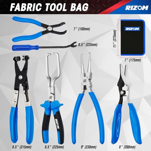 Rizom 6-Piece Fuel Line Pliers Set, Hose Clamp Pliers, Hose Removal Pliers, 30 Degree Disconnect Tool, 9 Inch Fuel Filter Caliper Set for Auto Maintenance by Rizom - Image 8