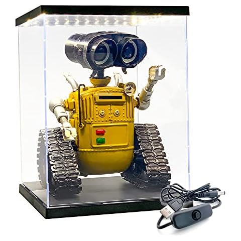 Huijintao Acrylic Display Case with LED Lights and Switch, Dustproof Diecast Model Show Box for Model,Toys,Action Figures Doll Prevention Case(8.2 * 8.2 * 11inch;21 * 21 * 27cm) Cover
