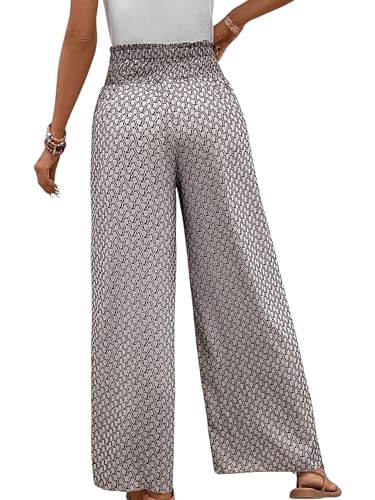 Floerns Women's Allover Print Knot High Waist Tulip Hem Summer Wide Leg Pants2