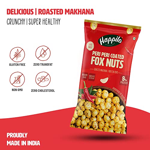 Image of Happilo Premium Super Snack Makhana Peri Peri 25g, Roasted Foxnut Healthy Snack Low Calorie and Vegan