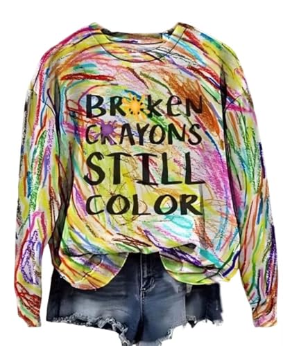 AIMITAG Broken Crayons Still Color Sweatshirt...