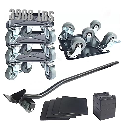 DUEBEL Glissières élévatrices pour planchers en bois dur, cric, chariot, appareil électroménager, chariot pour déménagement, patins de déménagement, 1...