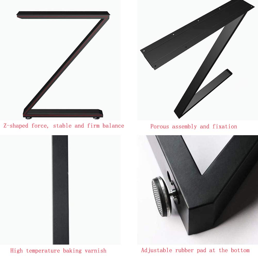 Amazon｜WQSQ アイアンレッグ Z型 家具テーブル脚 ブラック DIY