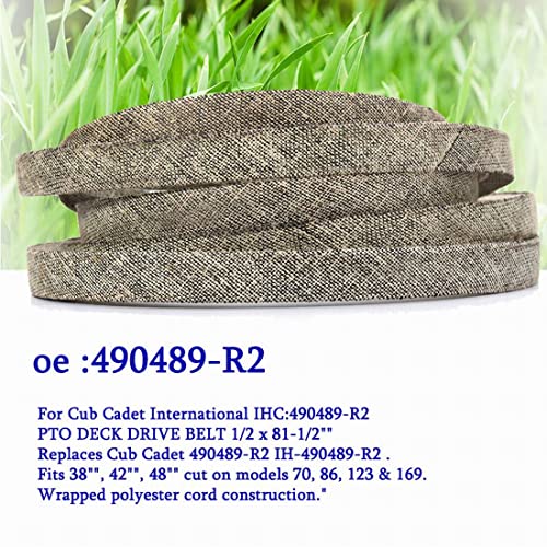 490489-R2 Mower Deck triangle Belt Kevlar Replacement for C/ub Cadet 490489-R2 IH-490489-R2,70 86 123 and 169 (1/2"x81.1/2")£¨A79) - Image 3